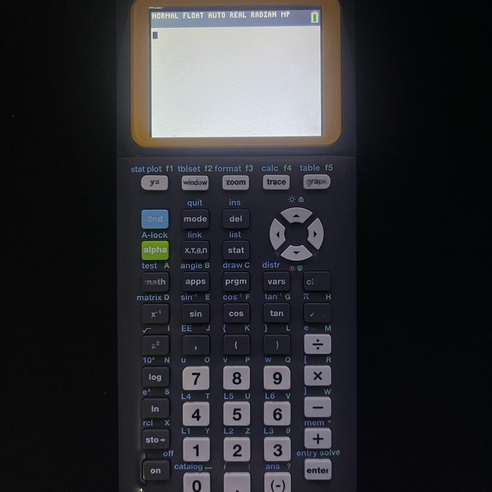 HP Graphing Calculator with Gray and Yellow Display